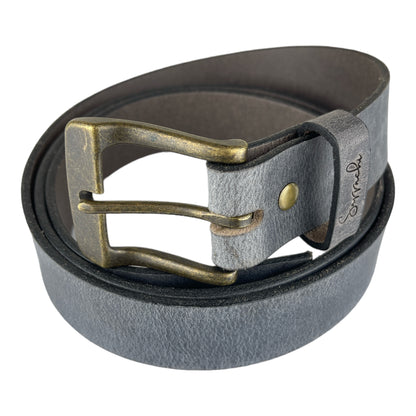 Water Buffalo Leather Belt in Slate